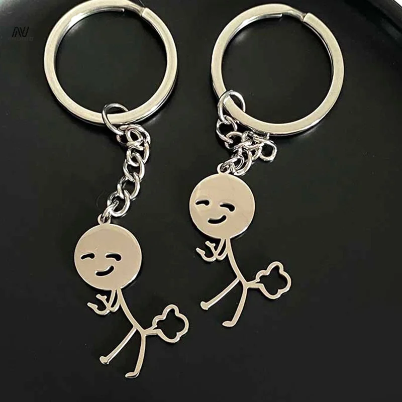 Interesting Match People Than Heart Middle Finger Couple Keychain Ins Personality Funny Bag Pendant Jewelry Couple friends Gift