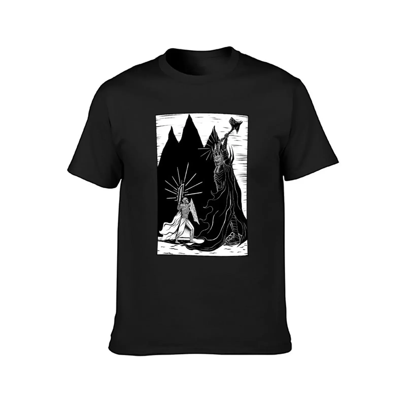 Fingolfin battles Morgoth T-Shirt cotton man t-shirts fashion shirts t shirt for men