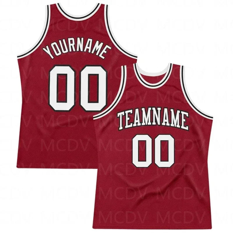 Custom Maroon White Pinstripe White-Gold Authentic Throwback 3D Print Team Name Number Vest Game Practice Clothes Adult/Youth