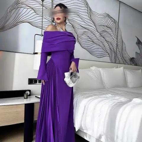 2024 Höst/Vinter Off-Shoulder Sexig Vikt Aftonklänning Damkläder Från Amazon Independent Station Ebay Mellanöstern 6 best sales Amazon aftonklänningar - №6