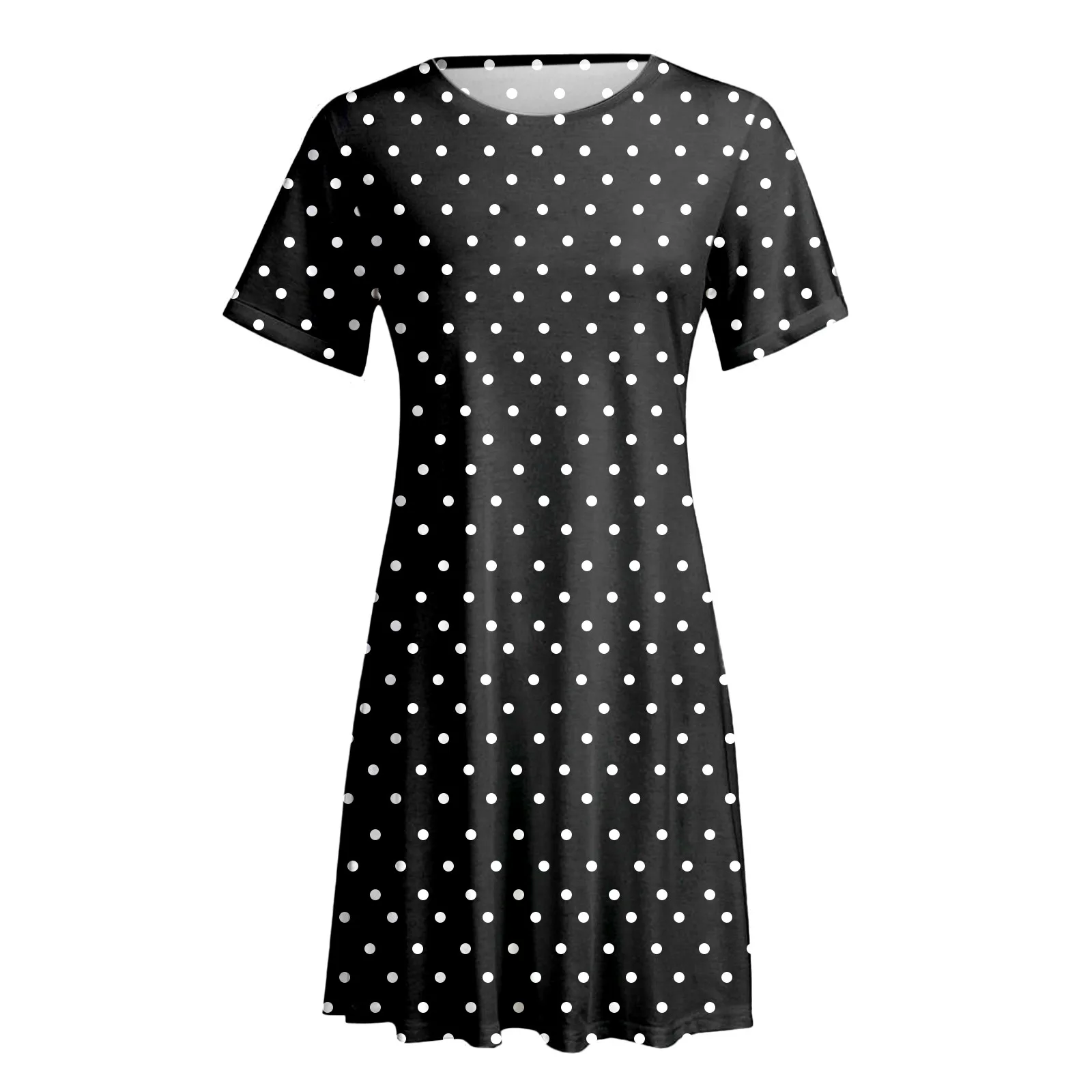 Women\'s Dress Summer Fashion Loose Short Sleeve Printed Pockets Sun dress Casual Swing Dress Outdoor Beach Dress