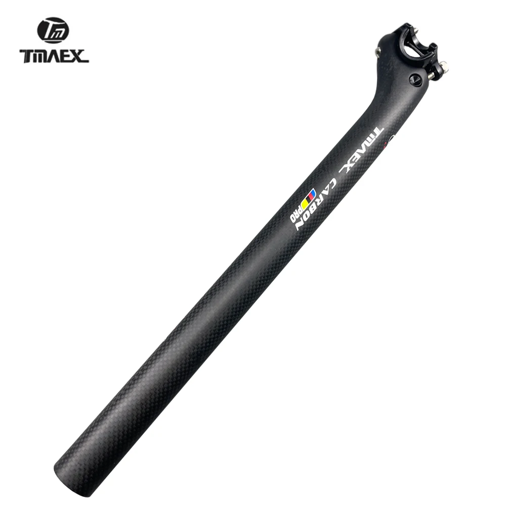 TMAEX-Full Carbon Fiber Seatpost, Bicycle Seat Tube, Road and MTB Bike Seat Post, Ultra Light, 27.2mm, 30.8mm, 31.6mm, 400mm