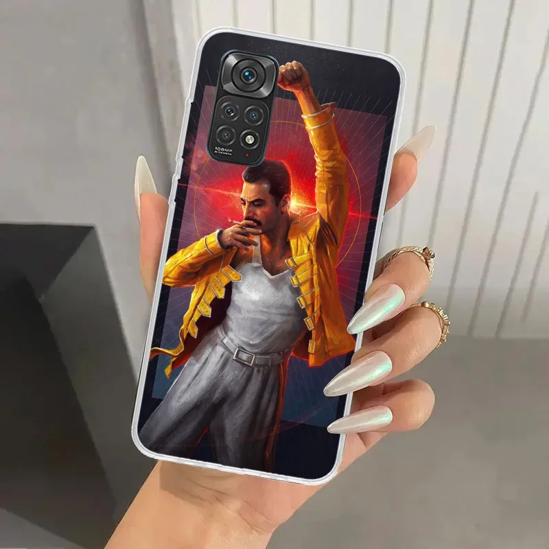 Rock Funky Freddie Mercury Queen Phone Case for Xiaomi Redmi Note 13 12S 12 11S 11 11T 11E 10S 9 Pro Plus 8 8T 9T 7 Soft Funda P