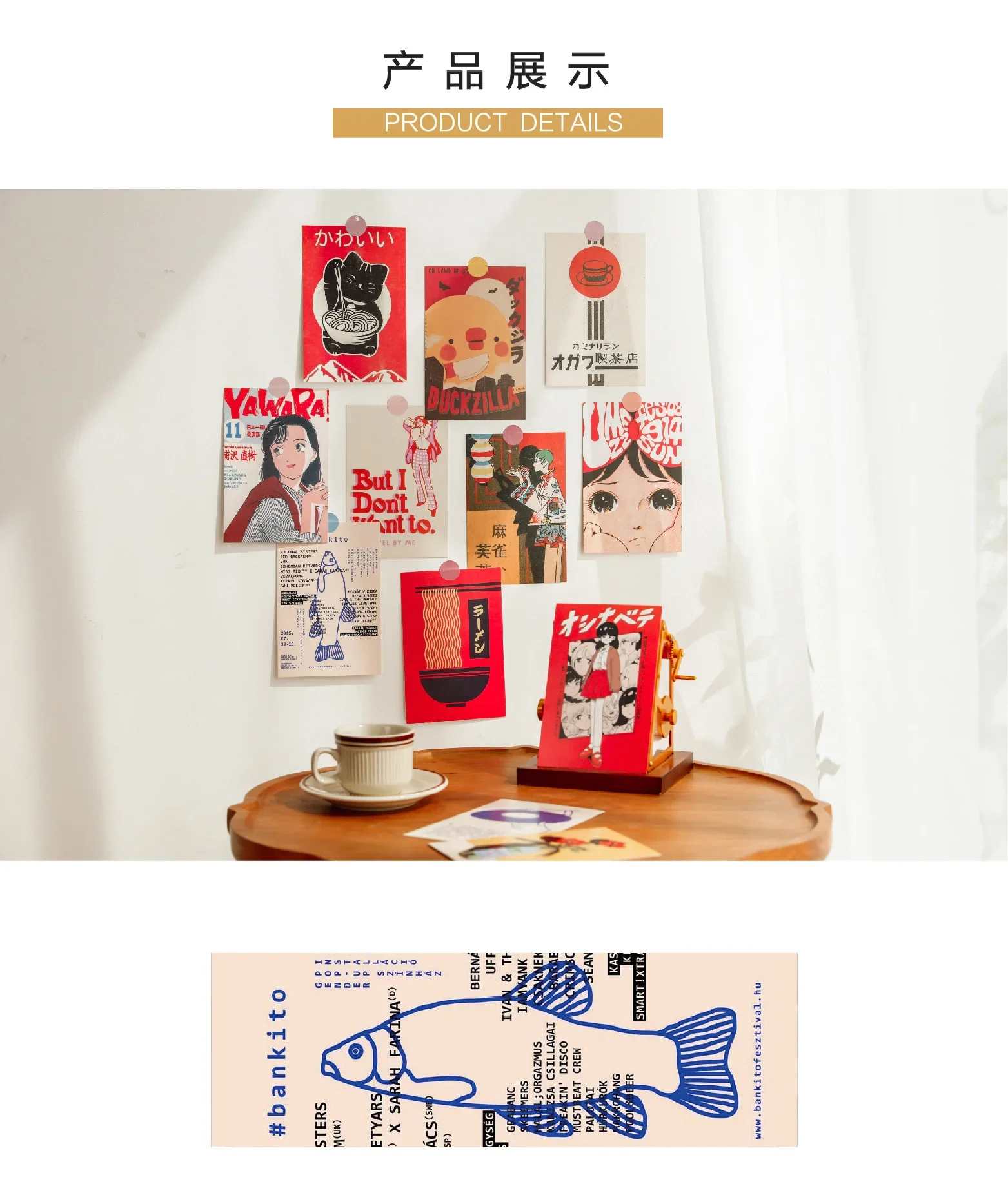 Japońska Pocztówka z Kreskówkową Dziewczyną w Stylu Showa Vintage, Urocze Rekwizyty Fotograficzne, Tło do Pokoju, Ściana, Kreatywne DIY Kawaii, 30 Arkuszy Darmowych Naklejek