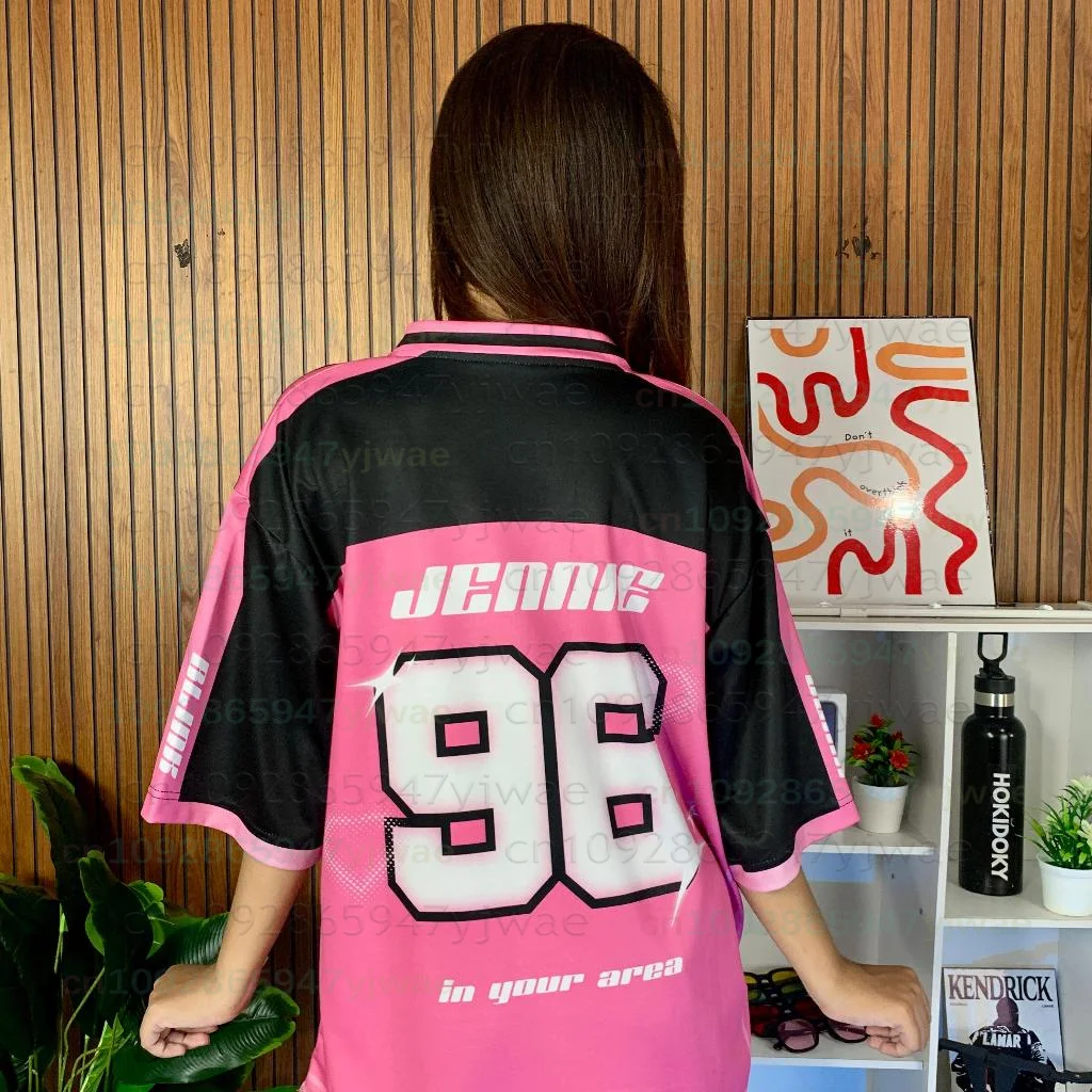 2026 Neues Y2K Korean Girl Group Konzert T-Shirt RosÉ Buchstaben-Print Oversized Kurzarm Mode Lässiges Damen Sporttrikot Kinder