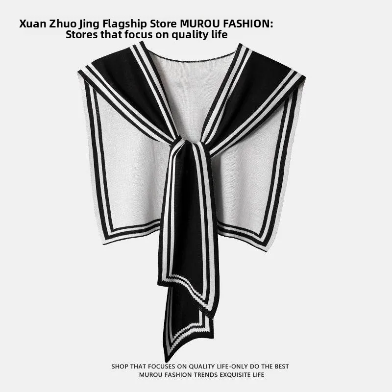 

Весенне-осенний вязаный шарф-накидка для женщин, для офиса, для помещений с кондиционером, на плечи и шею, двусторонний, имитация меха