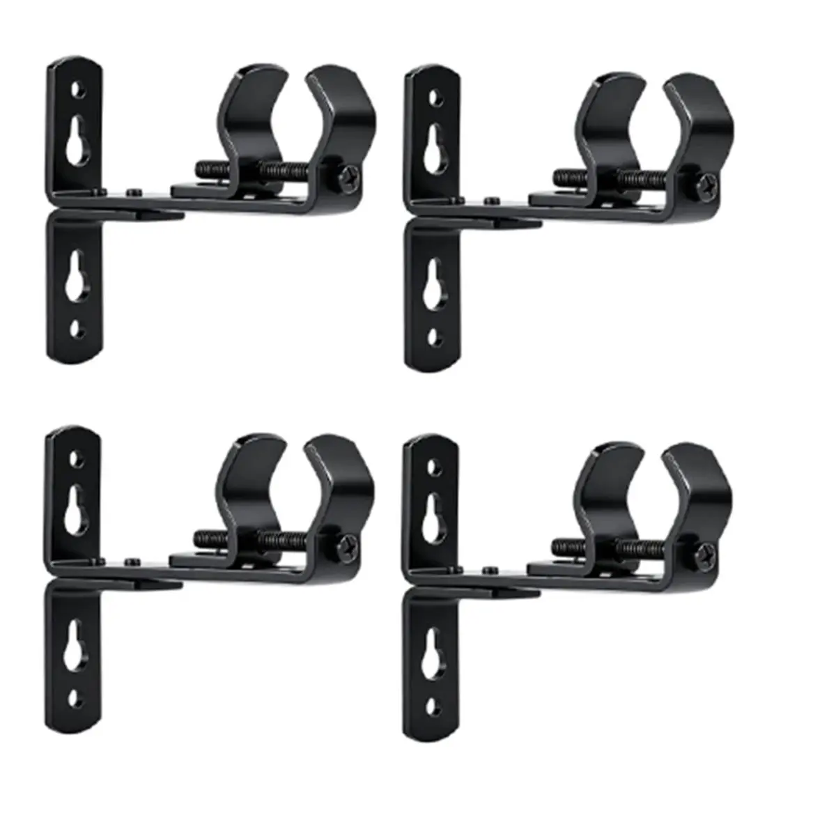 4 Pack Curtain Rod Bracket, Adjustable Curtain Rod Holders Stainless Steel Curtain Rod Bracket
