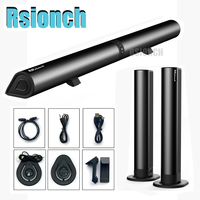 Rsionch 2-in-1 Detachable TV Soundbar Portable Bluetooth Speaker  2.1 ch FM Radio Column Sound Box with Optical AUX USB input