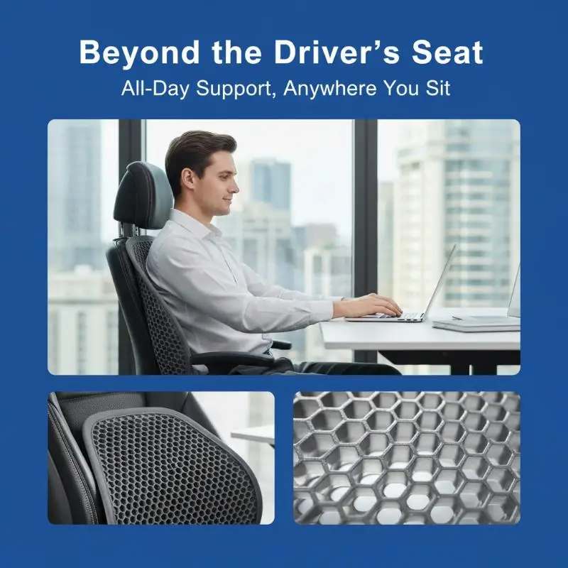 1/2PCS Honeycomb Design Gel Cushion Breathable, Soft And Easy To Clean Provides Comfortable Support Elastic Gel Car Seat Cushion