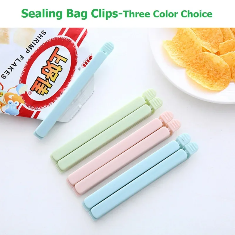 

10PCS Bag Clips Food Snack Sealing Clip12/15.5cm Portable Kitchen Storage Accessories Tool Elastic Buckle Package Bag Clamp