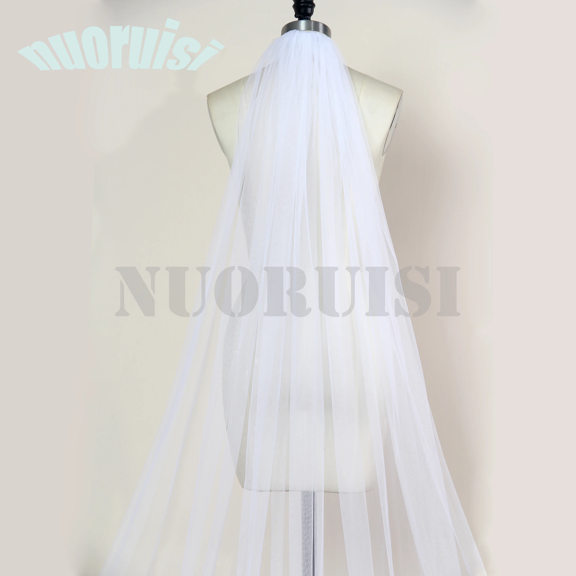 Ivory welony ślubne katedra Royal Tulle długie Bridal jedna warstwa Bride welony kaplica z metalowy grzebień 300CM welon ślubny Party prezenty