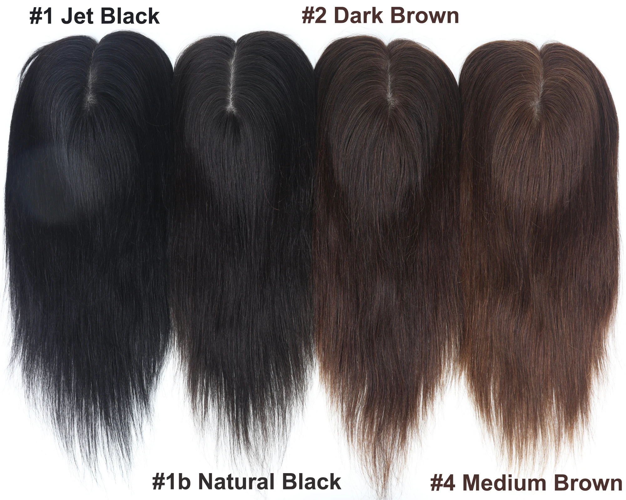 بني داكن 150% كثافة الشعر البشري توبر مع الانفجارات الحرير الجلد قاعدة الشعر المستعار مع مقاطع في 15x16 سنتيمتر غطاء قاعدة الحرير للنساء