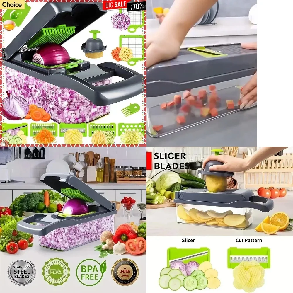 

Fruit & Vegetable ToolsVegetable Chopper 16 in 1 Onion Slicer Dicer Mandoline Cutter Kitchen Gadget Food Processor Veggie Slicer
