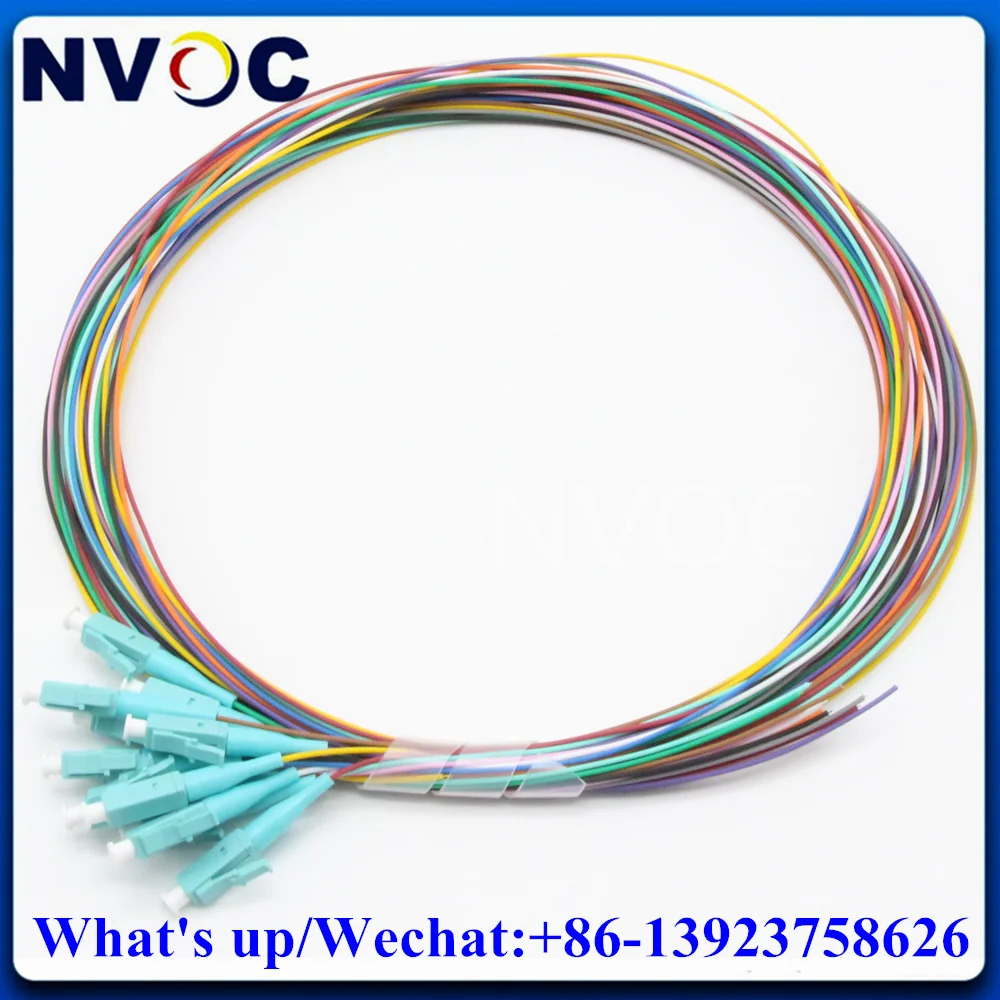 

5Set 12Colorful 50/125,OM3,LSZH Jacket,0.9mm,1M/1.5M,12Colored Simplex LC/SCUPC Multi Mode Fiber Optical Pigtail Connector Cable