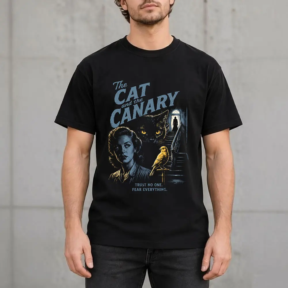 Vintage Horror Shirt, The Cat and the Canary 1939, Dark Art Clothing, Horror Fan Gift, Old Dark House Tee, Unisex T-Shirt