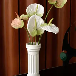 24inch Artificial Anthurium Lilies Flowers Bouquet Green Leaf for Wedding Festival Party Hotel Decor Flower Bouquet Accessories