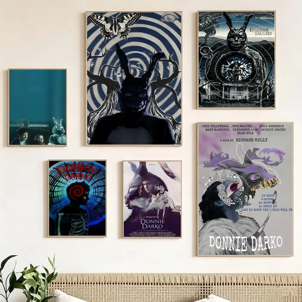 Classic Movie D-Donnie Darko Poster impermeable para el hogar sala de estar dormitorio bar decoracion estetica