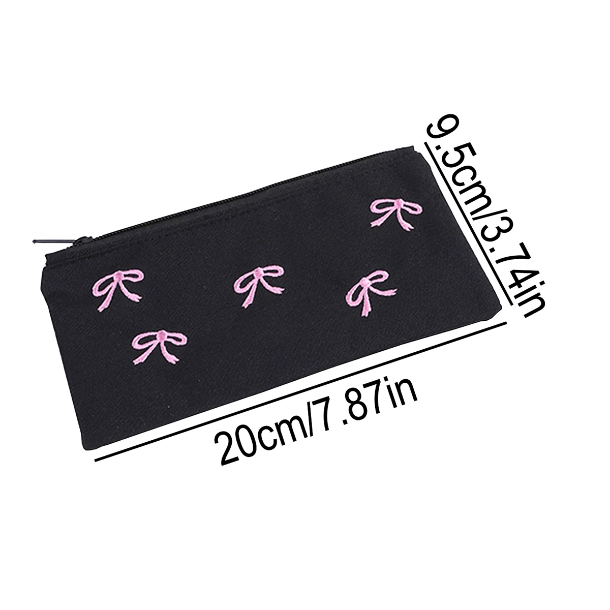 Butterfly Embroidered Pencil Case Single-layer Zipper Pouch Portable Organizer Bag Suitable For School, Study, And Travel