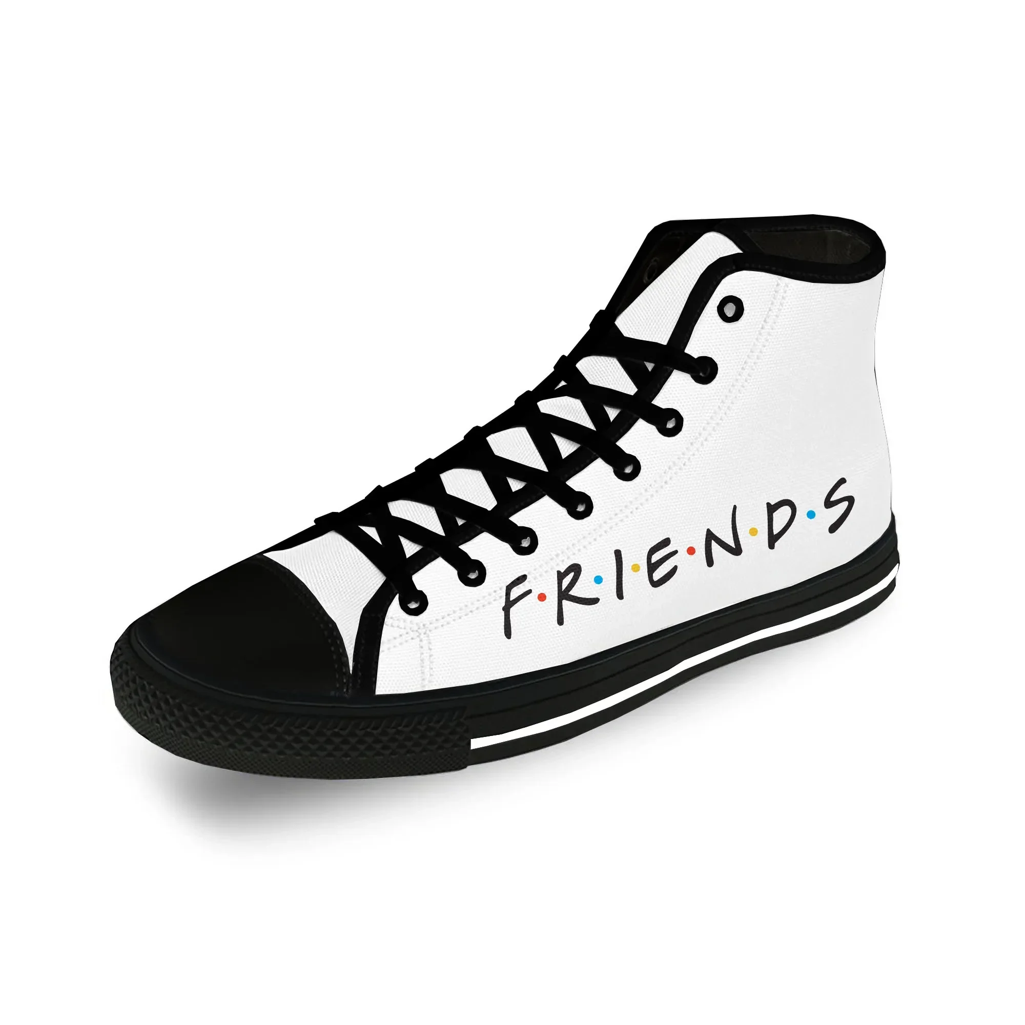 Friends TV Show Anime Cartoon Casual Cloth 3D Print High Top Canvas Fashion Shoes Men Women Lightweight Breathable Sneakers