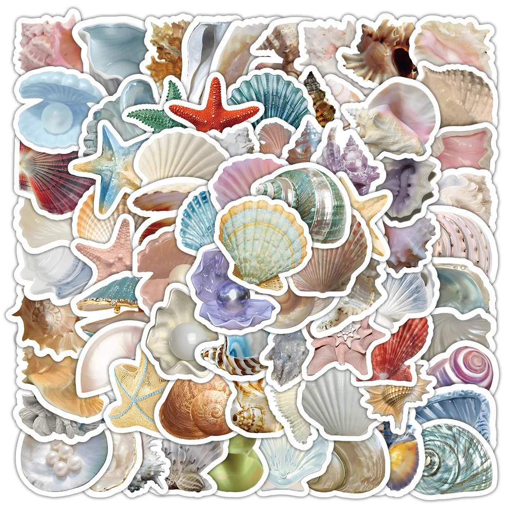 

10/30/50/100PCS Cartoon Sea Shell Stickers INS Style Marine Organism Sticker DIY Luggage Laptop Bike Skateboard Graffiti Decals