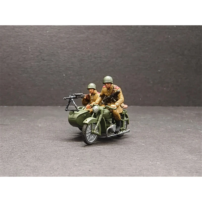 1:72 Scale Model Resin 2pcs German/Soviet Soldiers With Sidecar Motorcycle Action Figure Accessory DIY Collection Toys Dolls Fan