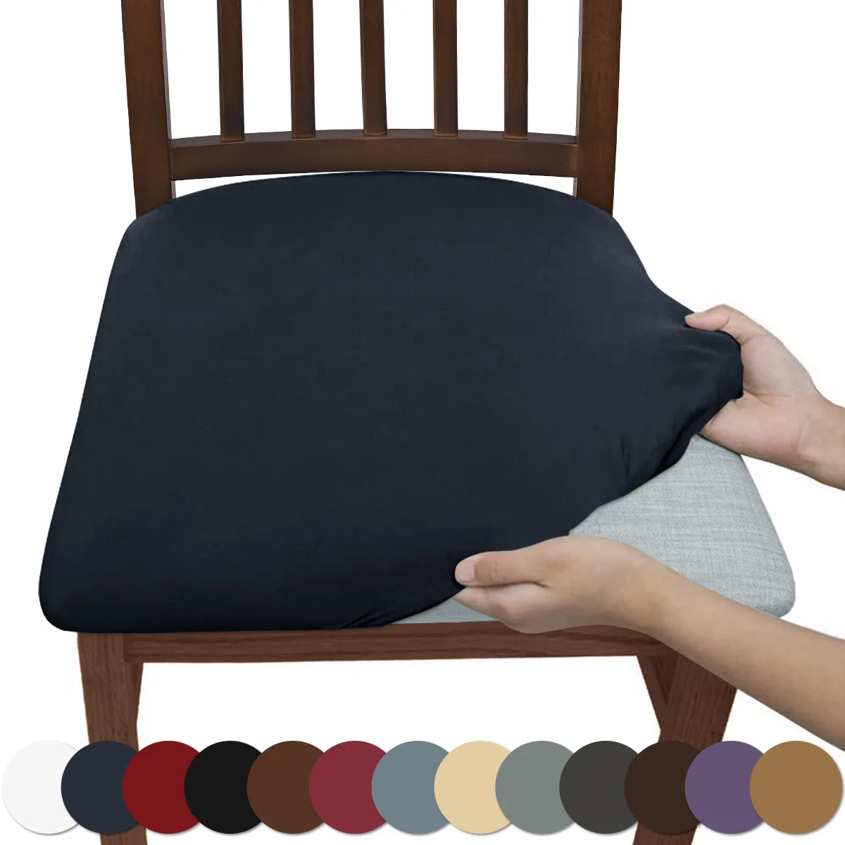 1 Stück rutschfester Esszimmerstuhlbezug, dehnbar, waschbar, Sitzbezüge für Küche, Esszimmer, Hotel, Wohnzimmer, Sitzbezug