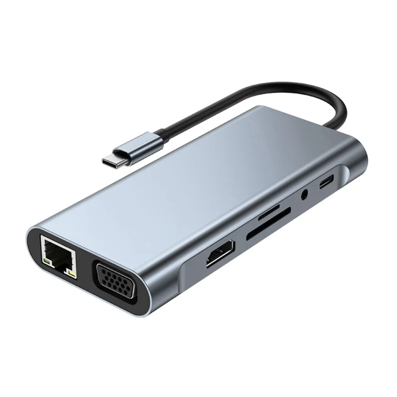 A31R-11-In-1 USB C HUB Docking Station 4K Type C To -Compatible HUB Adapter USB-C To VGA RJ45 PD 100W USB Hub