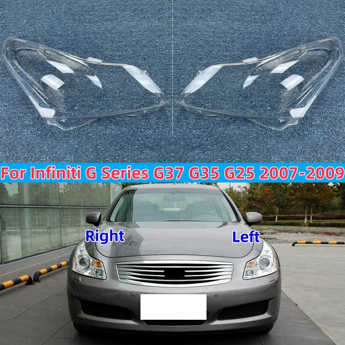 

Для Infiniti G Series G37 G35 G25 2007 2008 2009 автомобильные аксессуары передние фары стеклянная крышка объектива оболочка