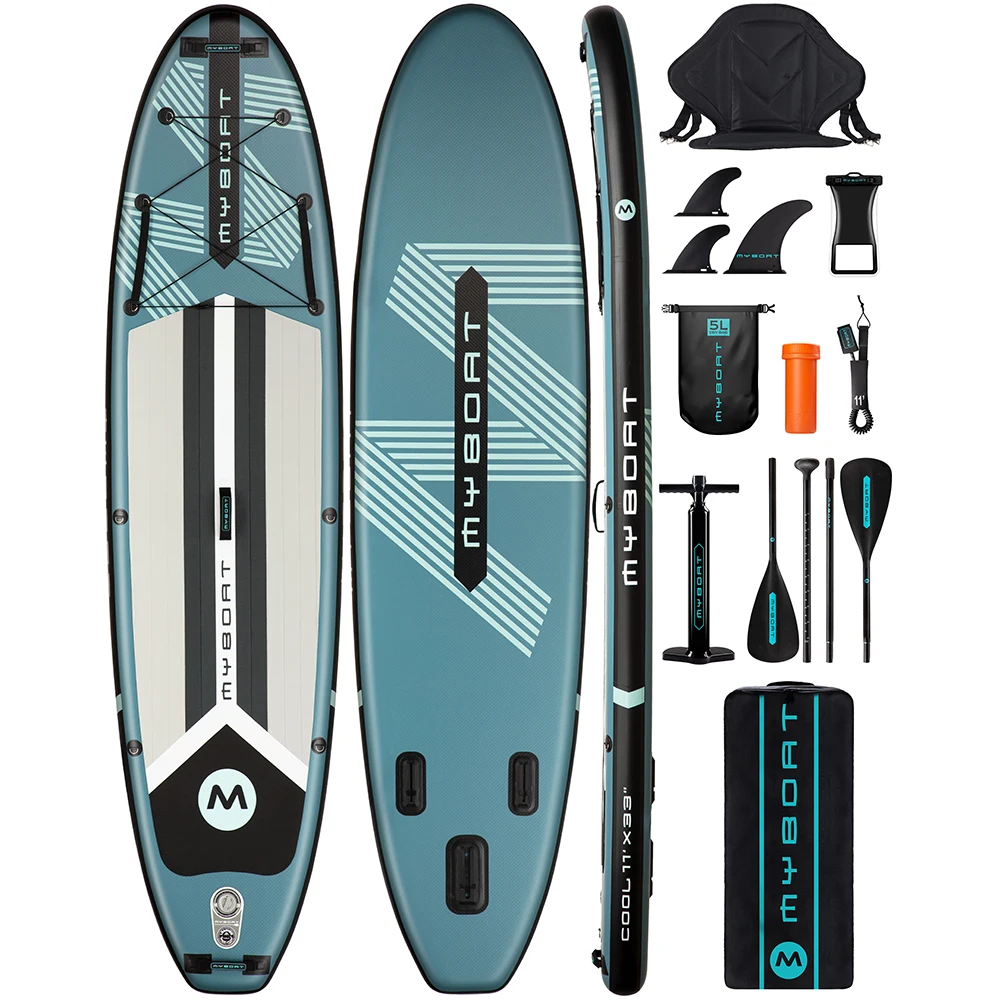 

Надувная доска для SUP-серфинга Myboat BLUE Pro, водонепроницаемая, 11'x33''x6'', для взрослых, для рыбалки стоя, с аксессуарами SUB