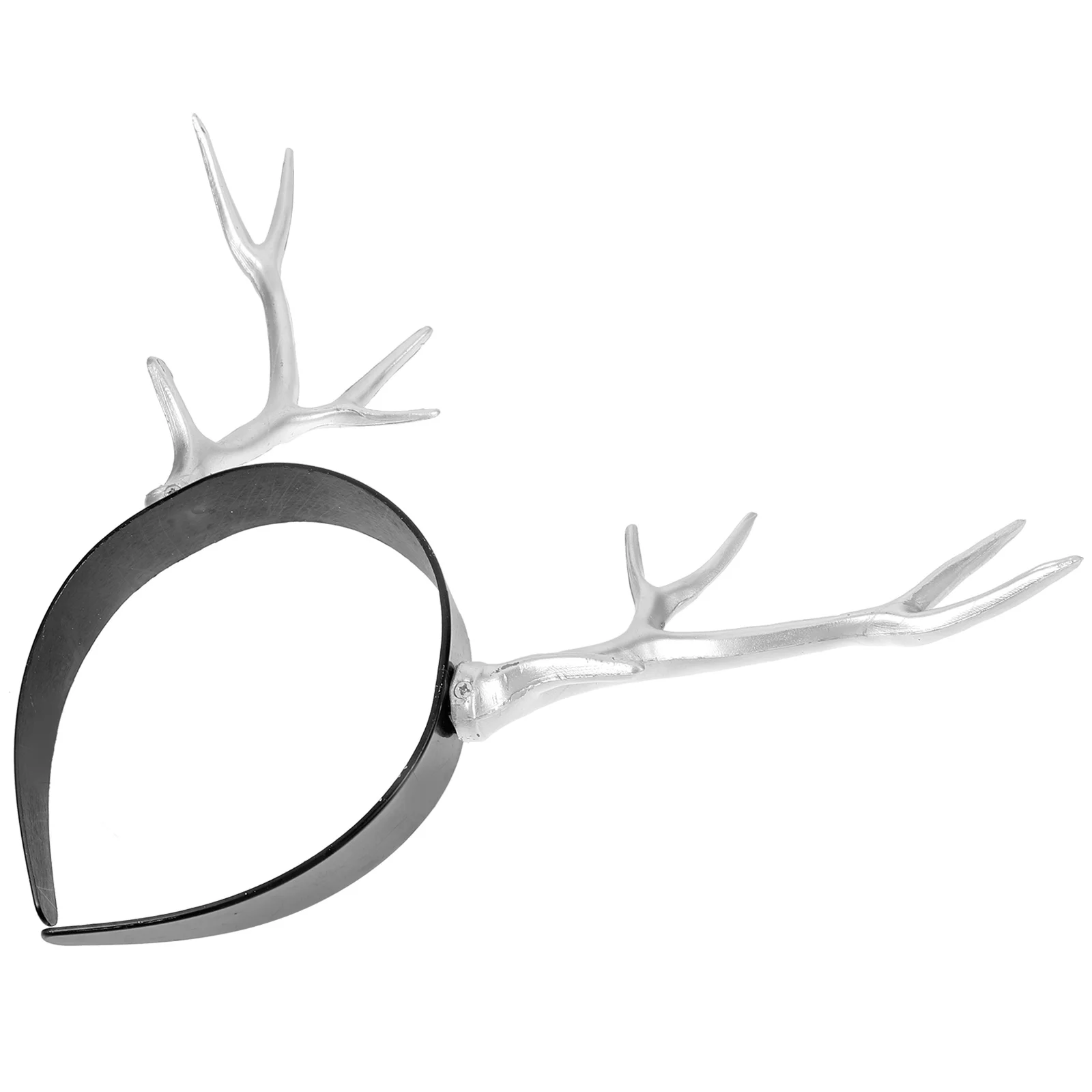 

Antlers Headband Silver Hair Realistic Deer Costume Bands Party Headdress for Performance Hoop Halloween Baby