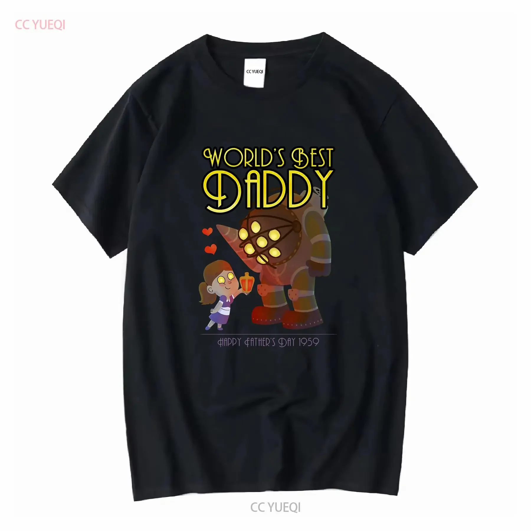Best Big Daddy Ever linda camisa del día del padre videojuego bioshock T talla grande unisex slimfit manga larga o corta vintage Casual