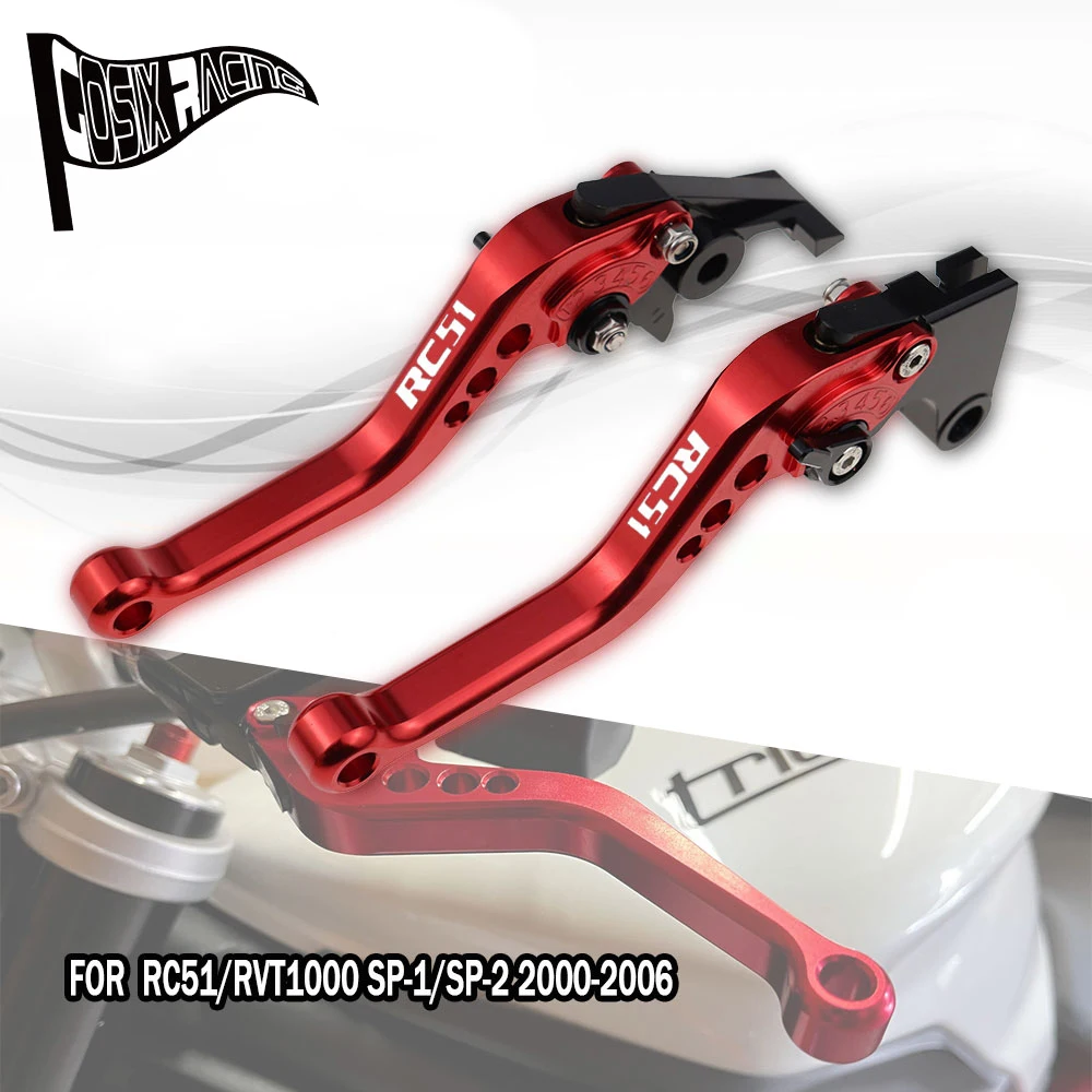 

Fit For RC51/RVT1000 SP-1/SP-2 2000-2006 Short Brake Clutch Levers RC 51 Motorcycle CNC Accessories Adjustable Handle Set