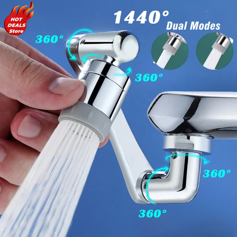 99% Universal 1440° Rotation Faucet Aerator Extender Swivel Robotic Arm Faucets Extension Nozzle Kitchen Saving Water Sprayer