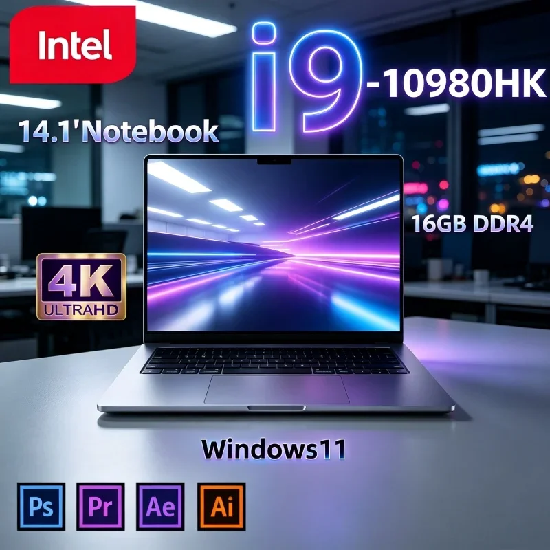 Premium Business Win11 Portable Laptop 14.1" I9-10980HK 120Hz FHD IPS 16/32GB RAM 2TB SSD Backlit Keyboard Notebook PC