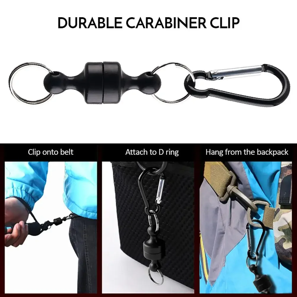 Fishing Magnetic Buckle With Keychain Carabiner Anti-falling Outdoor Fishing Clip Fishing Gear Tackle Accessories