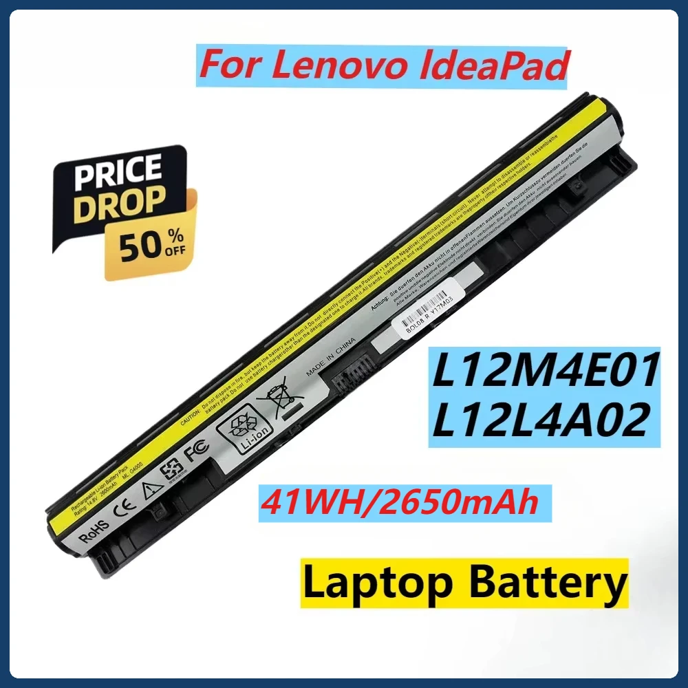 For Lenovo L12L4A02 L12M4A02 L12S4E01 IdeaPad G400S G405S G500S G510S S410P Z710 Z40-70 Z50-70 G40-70 L12M4E01 Laptop Battery