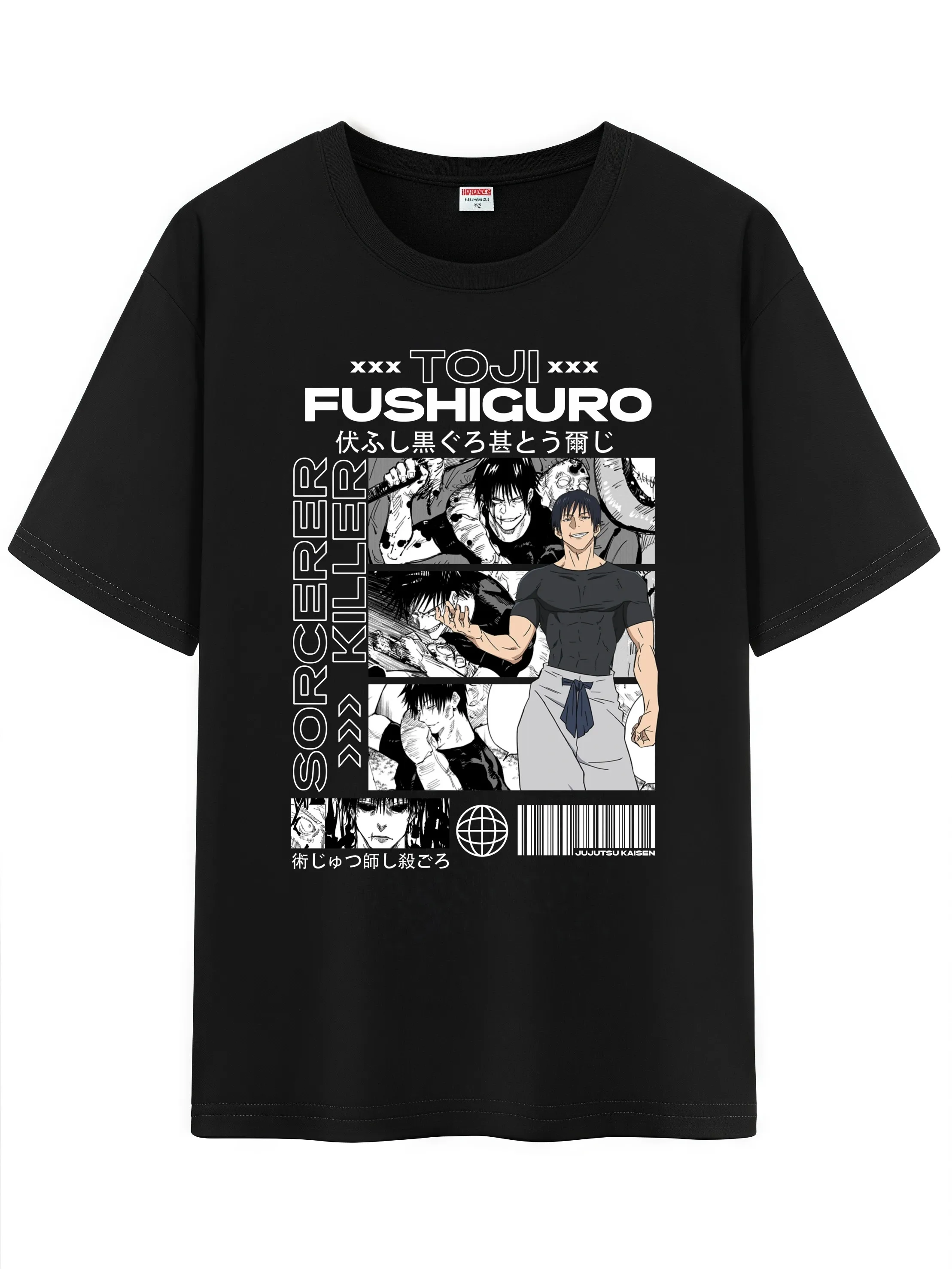 

Unisex Anime Character Pattern Cotton T-Shirt,JJK Jujutsu Kaisen Character Impression Short Sleeve Tee Shirt