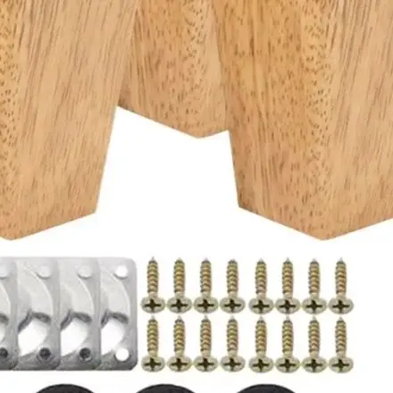 Solid Rubber Wood Square Furniture Legs for Tables Sofas Beds Desks Coffee Tables Side Tables Eco Friendly Natural Finish
