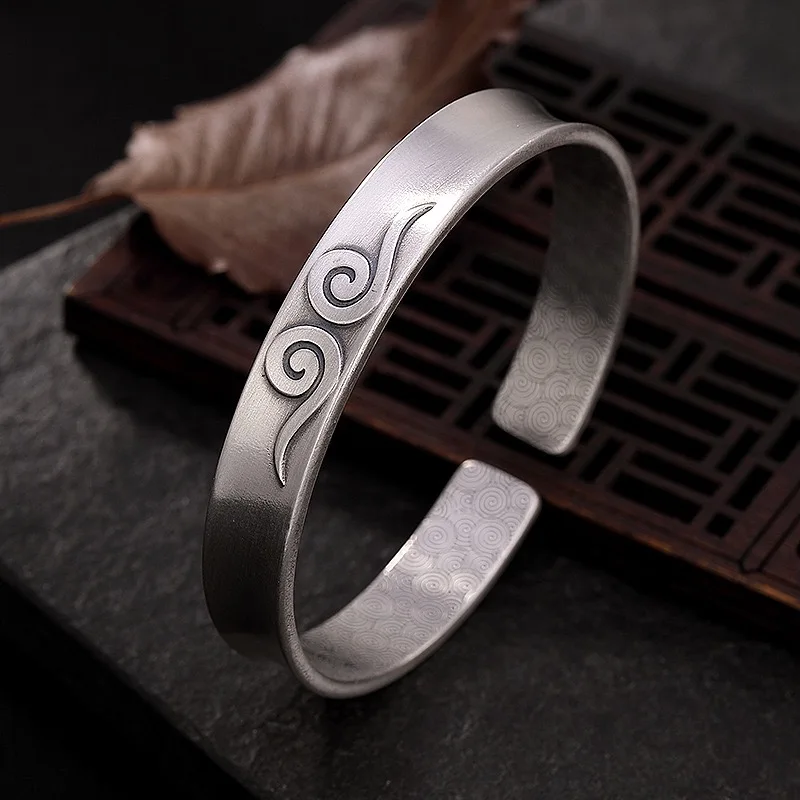 925 Sterling Silver Bracelets for Women Men String Accessories Retro Cloud Patern Pendant Party Jewelry Gift