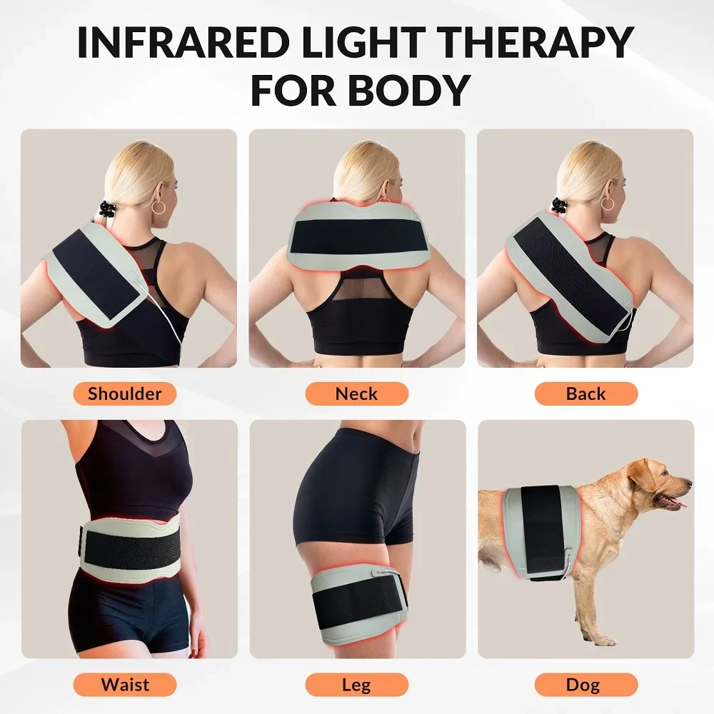 Infrared LED Pad Red Light Therapy Treatment 660nm 850nm 940nm Full Body Back Knee Pain Relief Support Belt Phototherapy