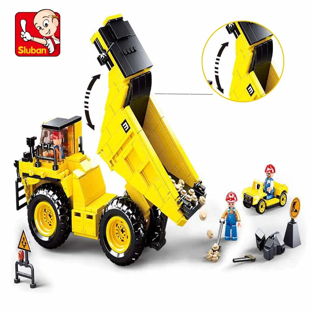 Sluban Building Block Spielzeug Stadt Engineering B0806 Bergbau Lkw 416PCS Bricks Compatbile Mit Führenden Marke Bau Kits