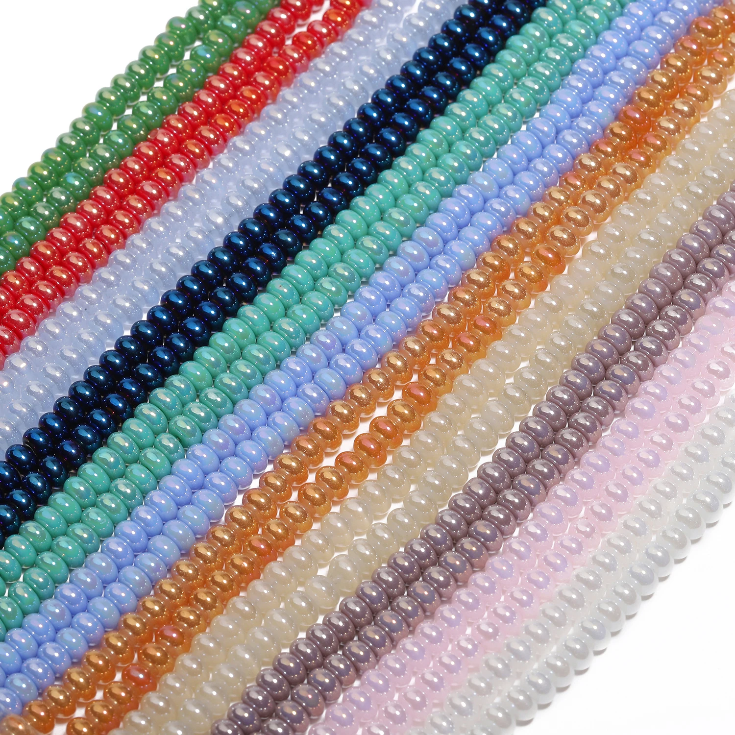 Crystal Clear Quartz Loose Beads Strand Rondelle Abacus Shape 4.5mm Natural Stone For Making Jewelry DIY Bracelet Accessories