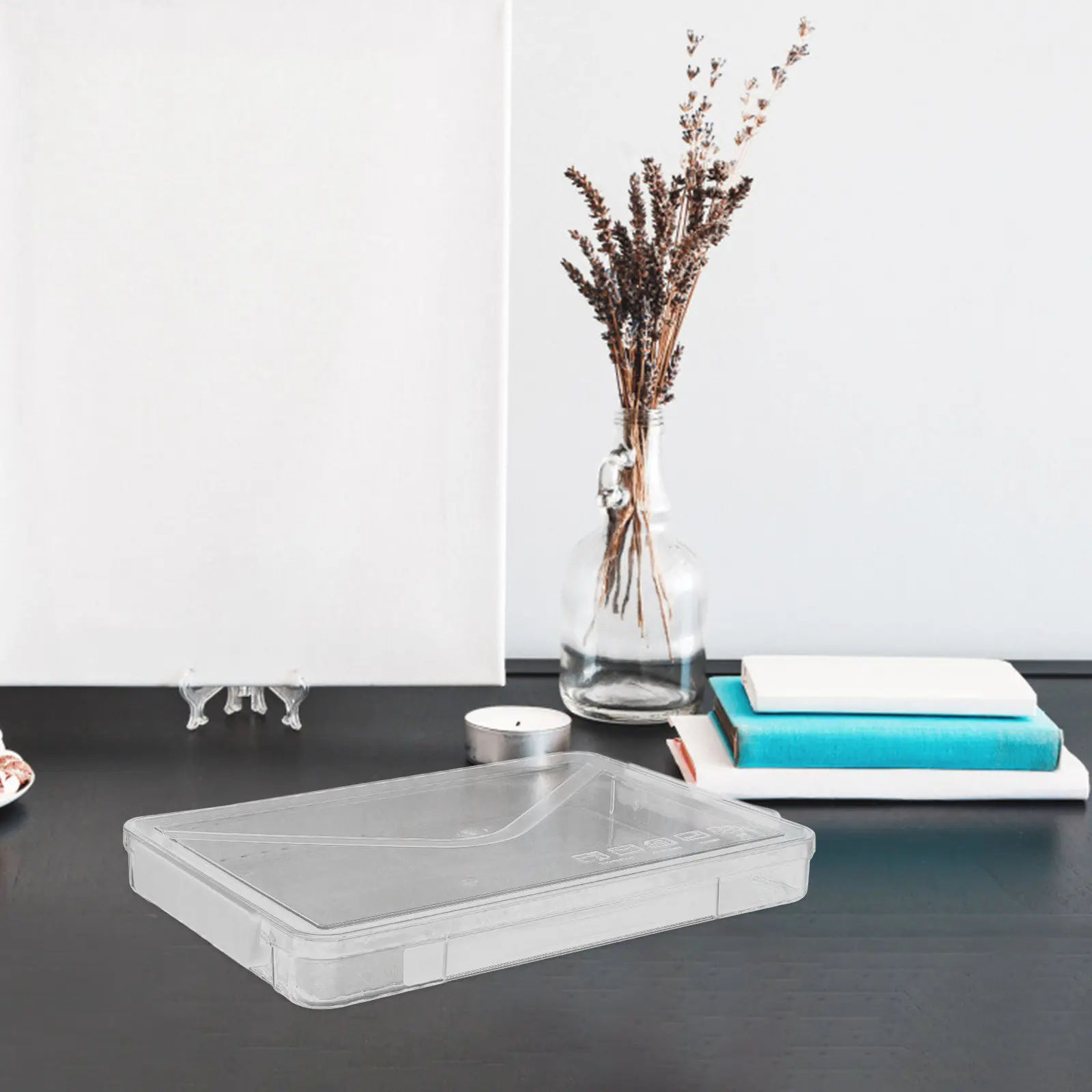 

Portable Document Storage Box Transparent Pet Fliptop Organizer Waterproof File Case with Handle for Certificates Document