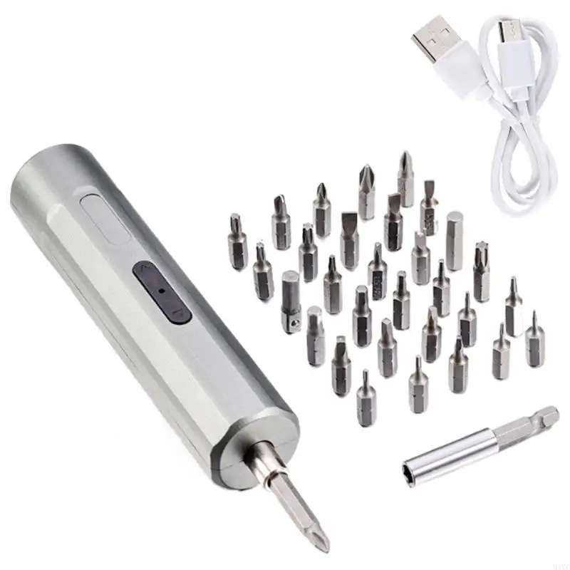

M4YC Rechargeable Electric Screwdriver 3Nm 3.7V Cordless Rechargeable Screwdriver Durability Steel Bit Furniture Assembly