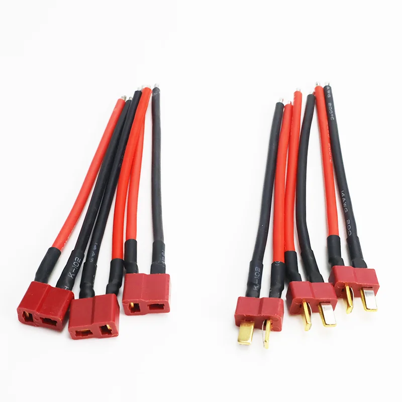 3Pcs/7Pcs Deans Pigtail T-Plug Connector Male/Female 10cm 14AWG Soft Silicone Wire for RC Quadcopter Lipo Battery Hobby