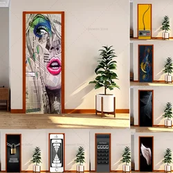 29 Modern Door Stickers Whole Door Wrap Vinyl PVC Waterproof Self-adhesive Home Decor Poster Apartment Elevator Door Stickers