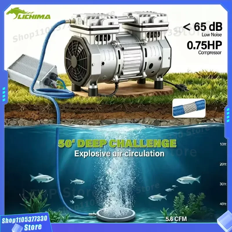 550W 0.75HP Industrial Air Compressor Motor Piston Pump Head High Pressure Air Pump Replacement Parts for DIY Tools Equipment