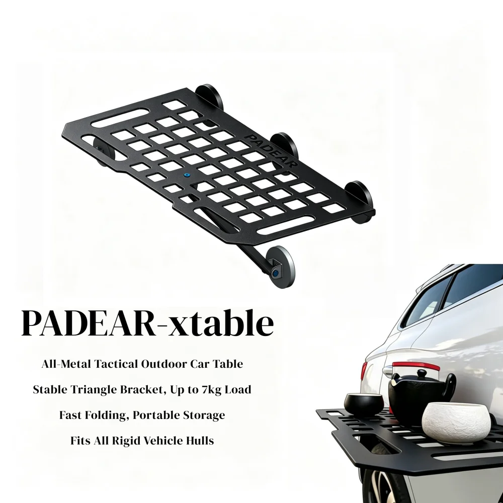 Image of PADEAR Magnetischer Auto-Seitentisch Faltbare Taktische Platte Vollmetall Fahrzeug-Magnetische Erweiterungsplattform für Offroad Camping Outdoor