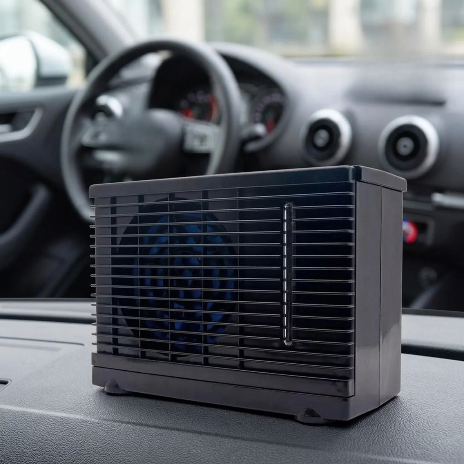 Portable Car Cooler Fan with Adjustable Airflow and Evaporative Cooling Using Water or Ice for Enhanced Comfort During Travel