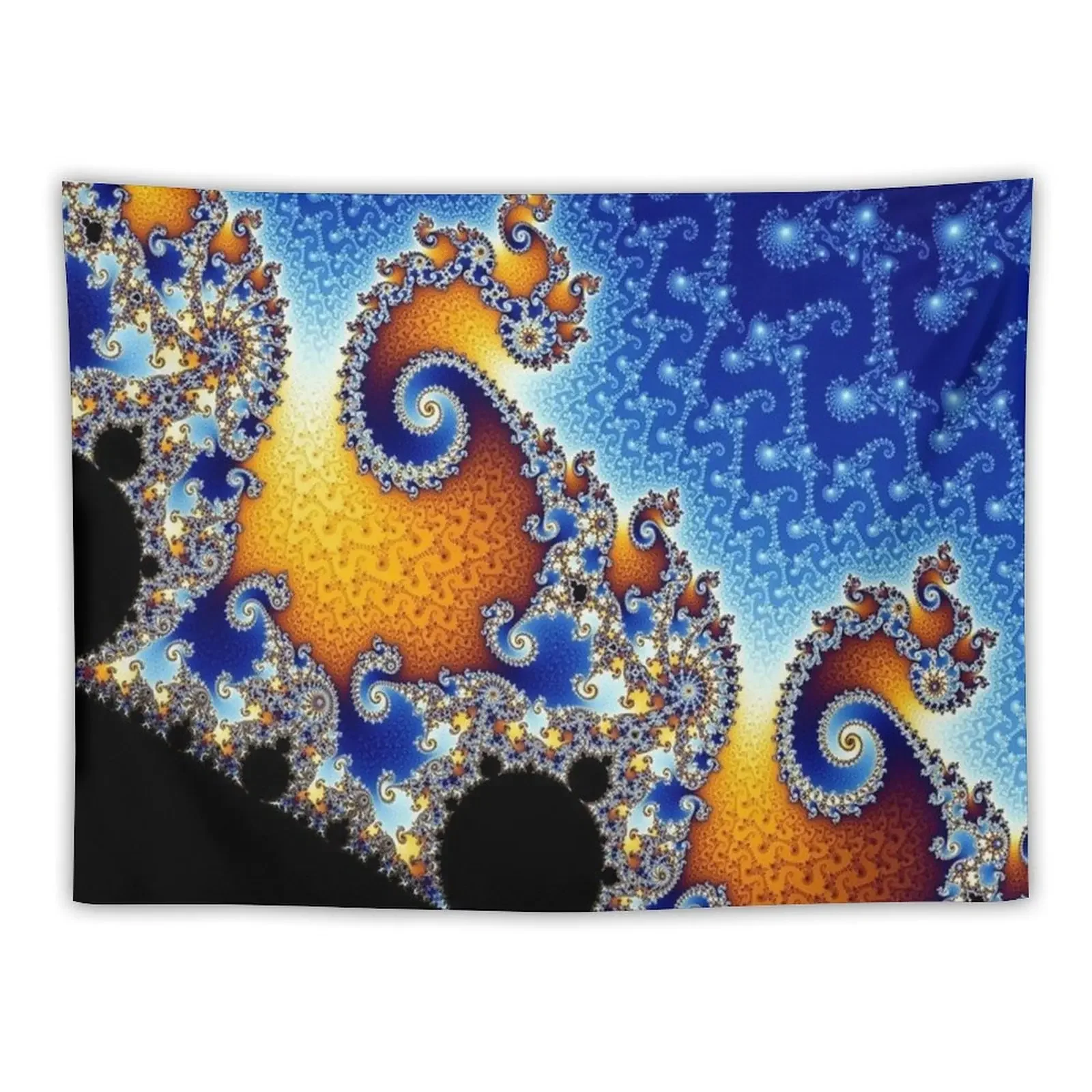 

Mandelbrot Blue Double Spiral Fractal Tapestry Decorative Wall Mural Room Design Tapestry